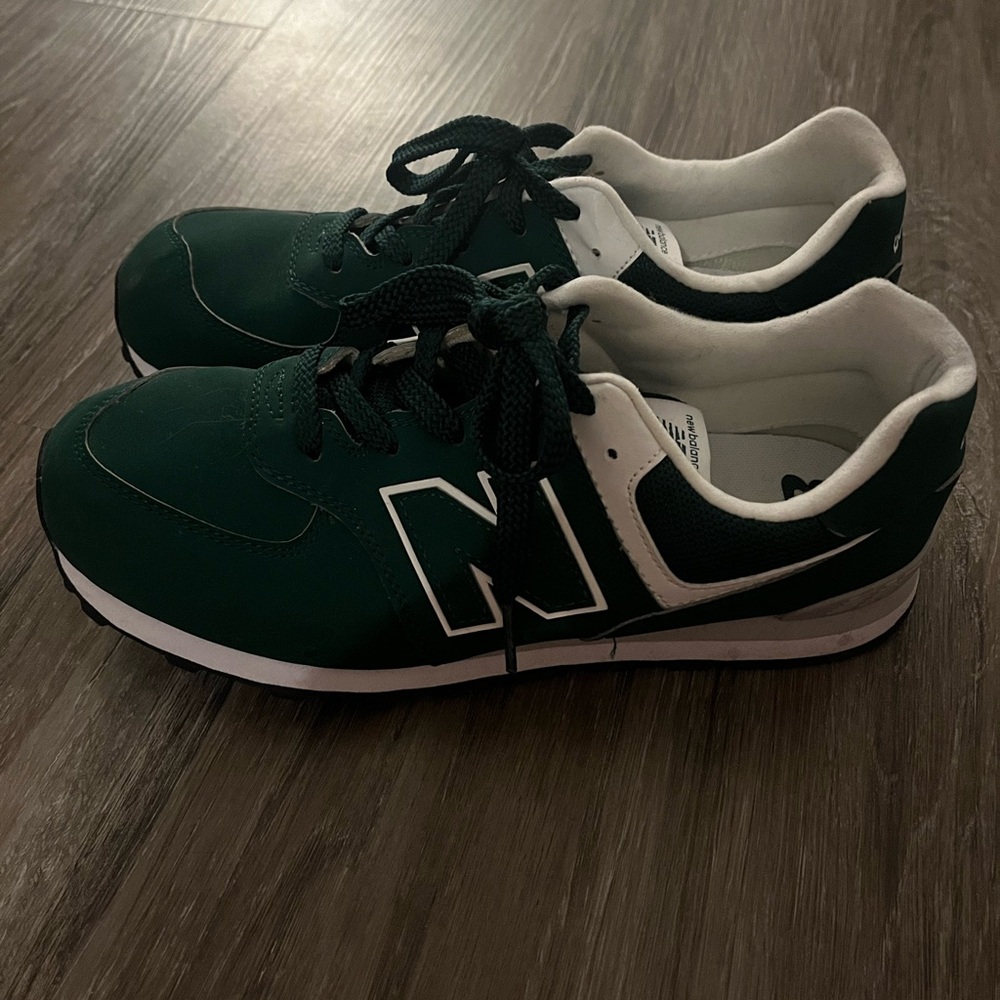 New Balance Classic 574 Green and White Sneakers